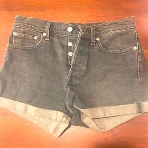 Levi’s High Waisted Black Jean Shorts